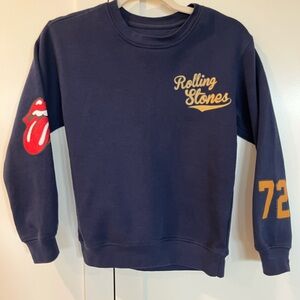 The Rolling Stones Band Crewneck Navy Tongue Sweatshirt Youth Size Small